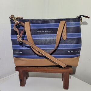 Tommy Hilfiger Blue and Tan Women's Bag